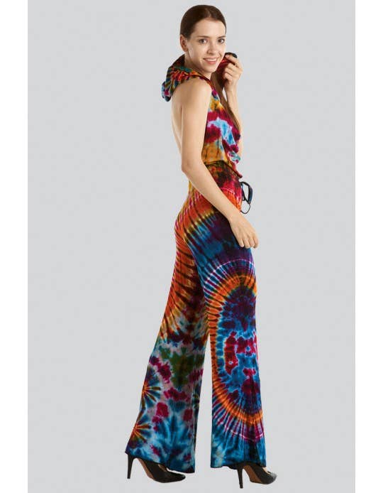 Kathmandu Imports - Wholesale Jumpsuit - Women's - Tie-Dye Hoodie Jumpsuit (TH-1351)3