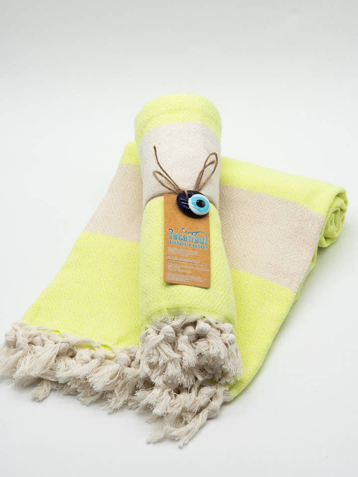 Turkish Cotton Towel - Neon Green for wholesale by Istanbul Authentic Bazaar