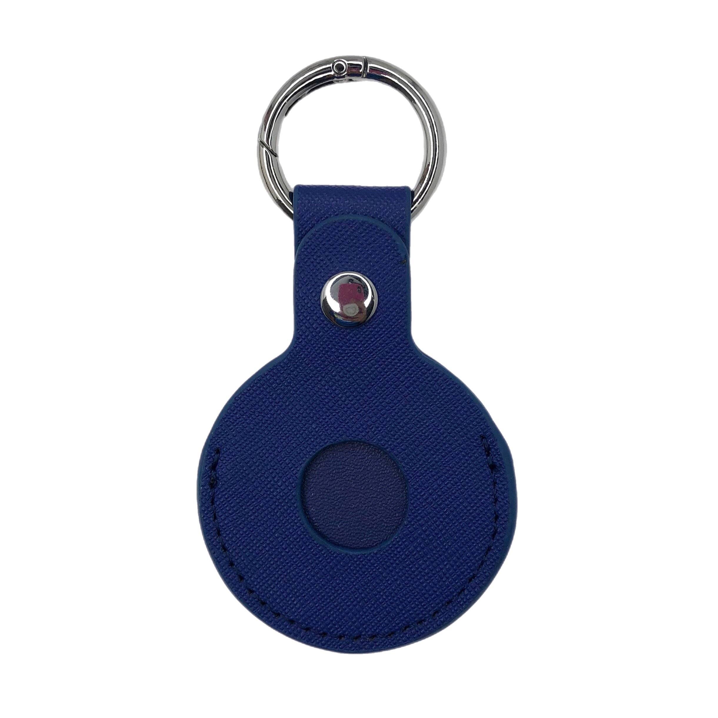 Oriana Lamarca Designs - Wholesale Keychain - Unisex - Blue Saffiano Leather Apple Air Tag Cover1