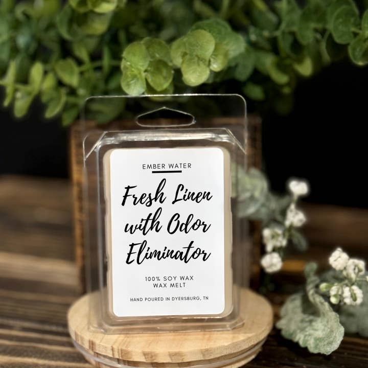 Fresh Linen with Odor Eliminator Wax Melt for wholesale by Ember Water