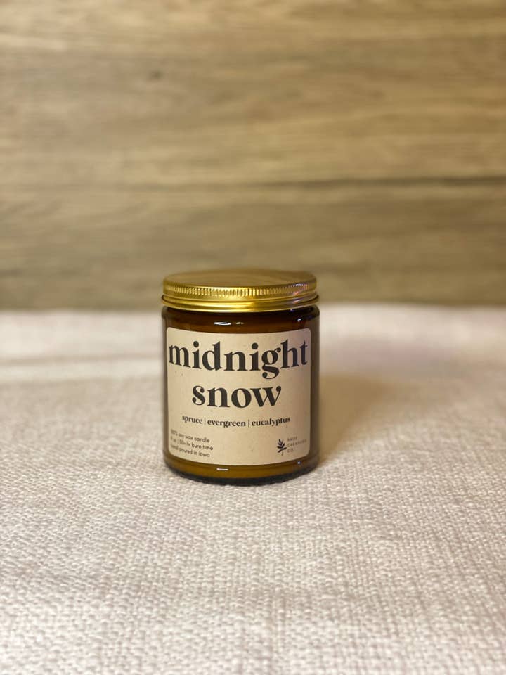 Midnight Snow - 100% Soy Wax Christmas Candle for wholesale by Sage Candle Co.