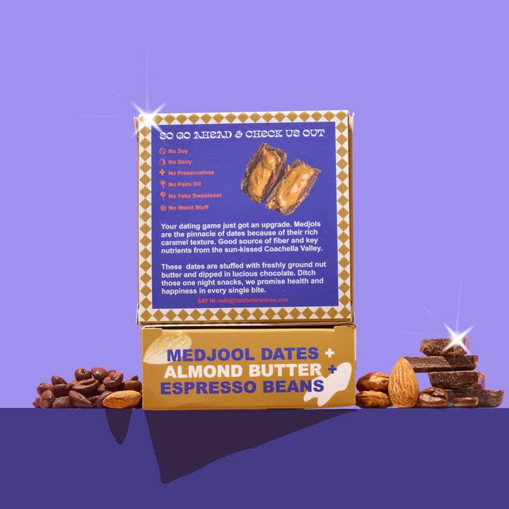 Date Better Snacks - Wholesale Chocolate Covered Sweets - Almond Java Crunch, chocolate covered dates1