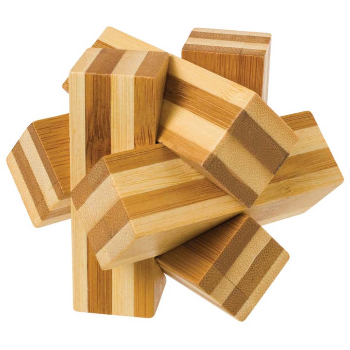 Toysmith - Wholesale Puzzle - Kids - Bamboozlers, 3D Bamboo Puzzles, 3", Assorted3