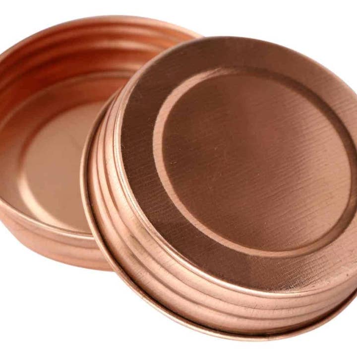 Mason Jar Lifestyle - Wholesale Drink Lids - Shiny Copper Decorative Mason Jar Lids 4 Pack