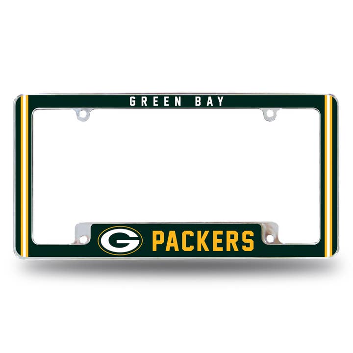 Green Bay Packers Alt Design All Over Chrome Frame for wholesale by Rico Industries