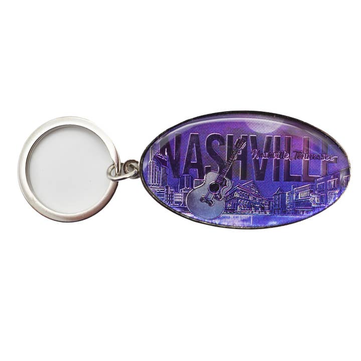 Nashville Keychain - Skyline Oval Foil for wholesale by MID-SOUTH PRODUCTS