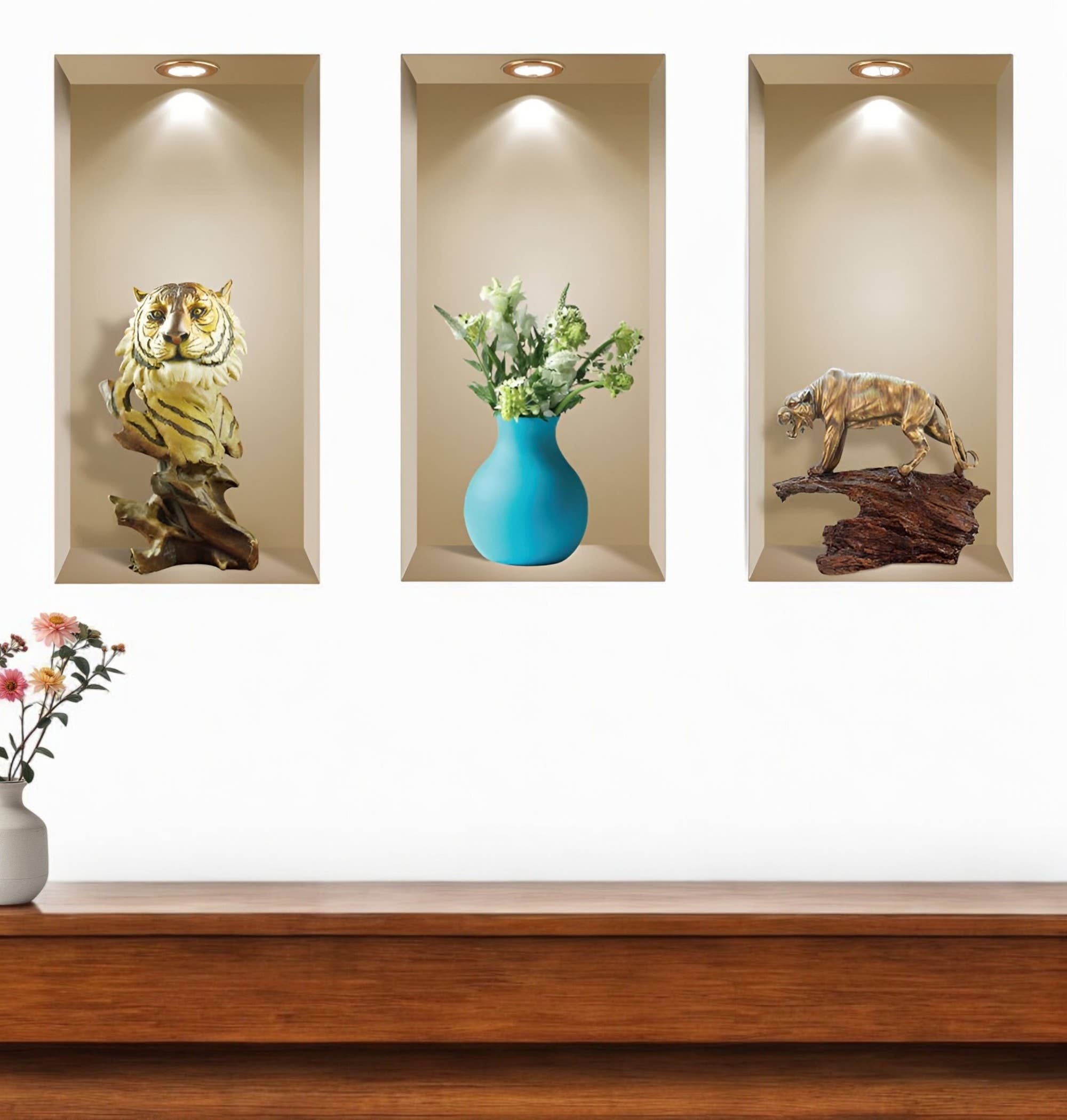 HomeRoots – wholesale Wall decal/stickers – Set of Three Aba Faux Niche 3D Peel and Stick Wall Decals0