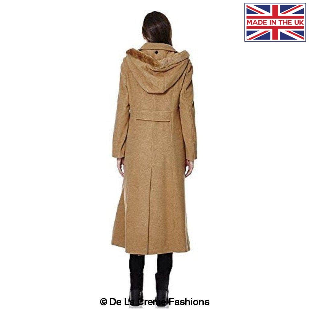 De La Creme Fashions – wholesale Fur/faux fur coat – Women's – Womens Wool Blend Faux Fur Trim Hooded Long Coat1