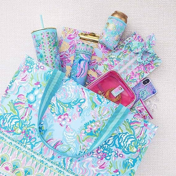 Lilly Pulitzer by Lifeguard Press - Wholesale Grocery/Shopping Bag - Market Shopper, Aqua La Vista3