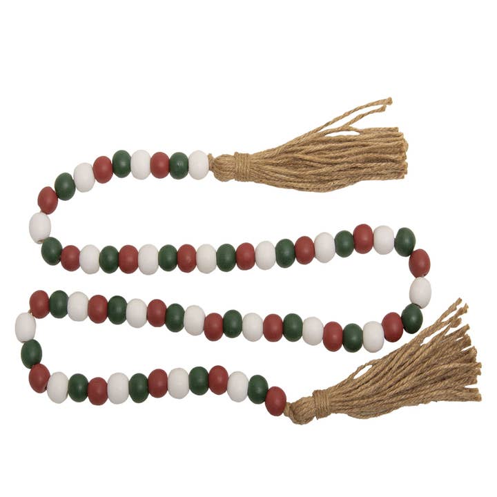 Holiday Multi-Color Beaded Garland with Tassels 48"L for wholesale by The Hearthside Collection