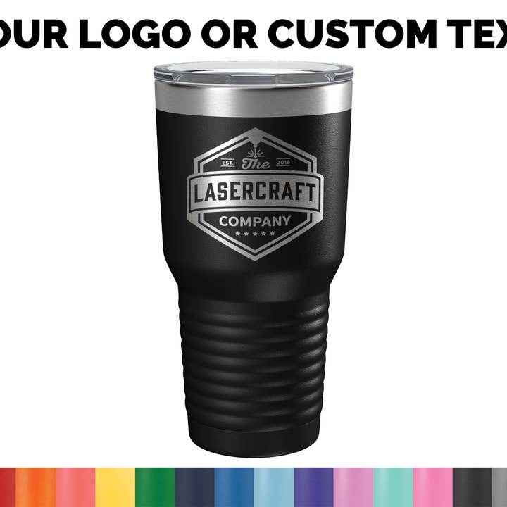 Gobelet personnalisé de 30 oz avec illustration personnalisée ou logo pour la vente par The Lasercraft Company
