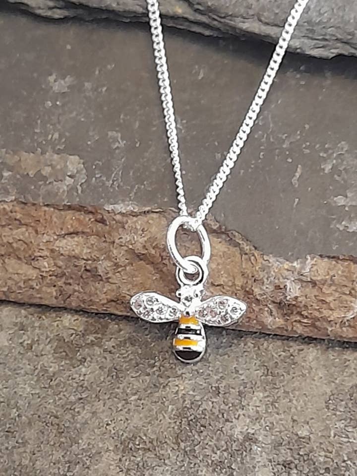 SP489BC - BEE CZ PENDANT 10MM for wholesale by Bluelily925silver