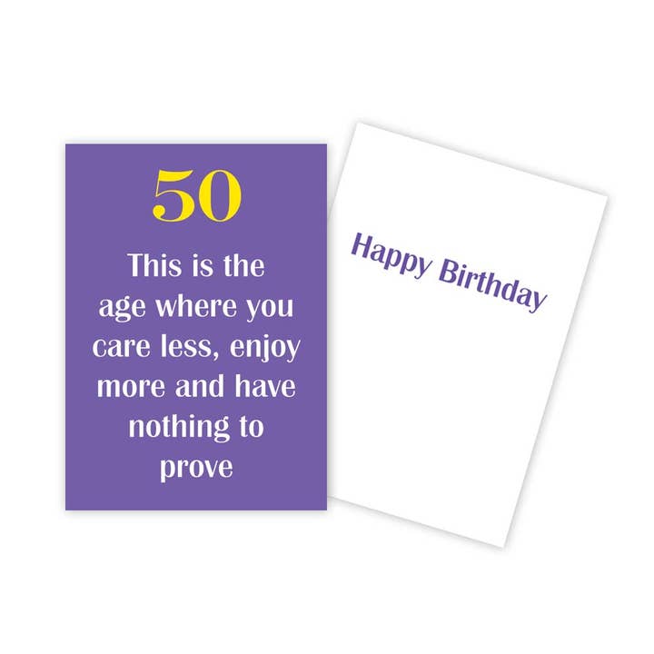 50 Milestone Age Birthday Card for wholesale by Sun Day Greetings