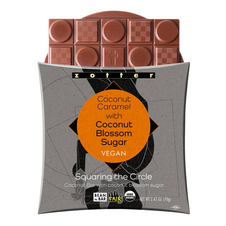 Coconut-Caramel with Coconut Blossom Sugar for wholesale by Zotter Chocolates