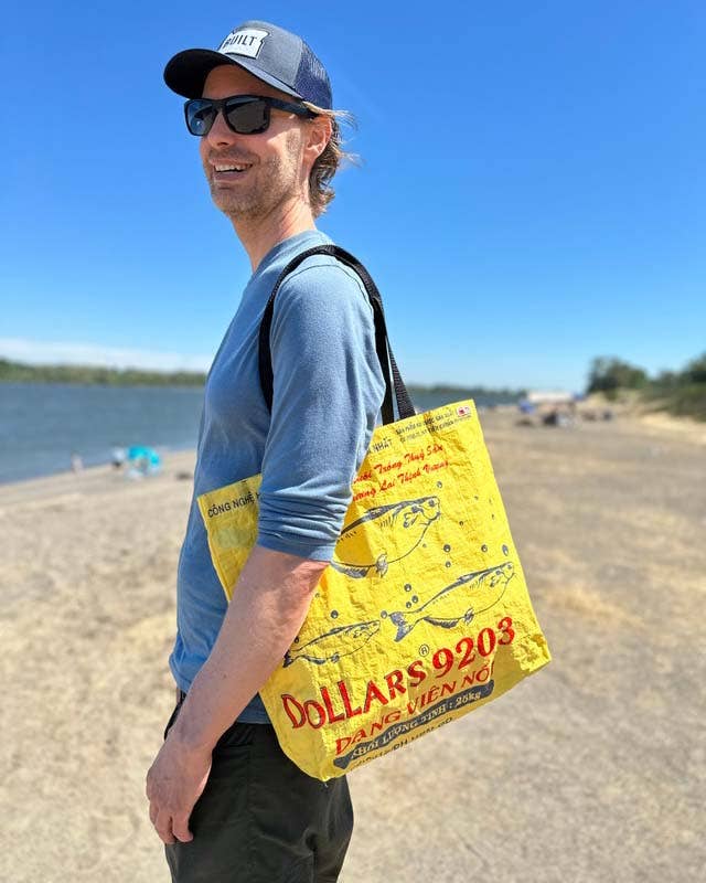 Malia Designs - Wholesale Tote Bag - Unisex - Yellow Recycled Shopping Tote - Super Beach Bag3