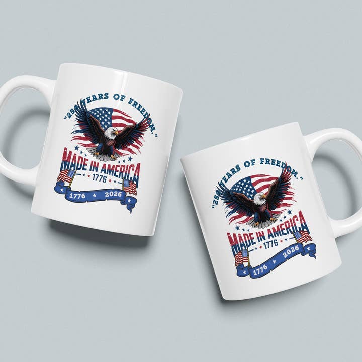 Patriotic Eagle Mug for 250th Years, USA Birthday Coffee Cup for wholesale by Tevatino