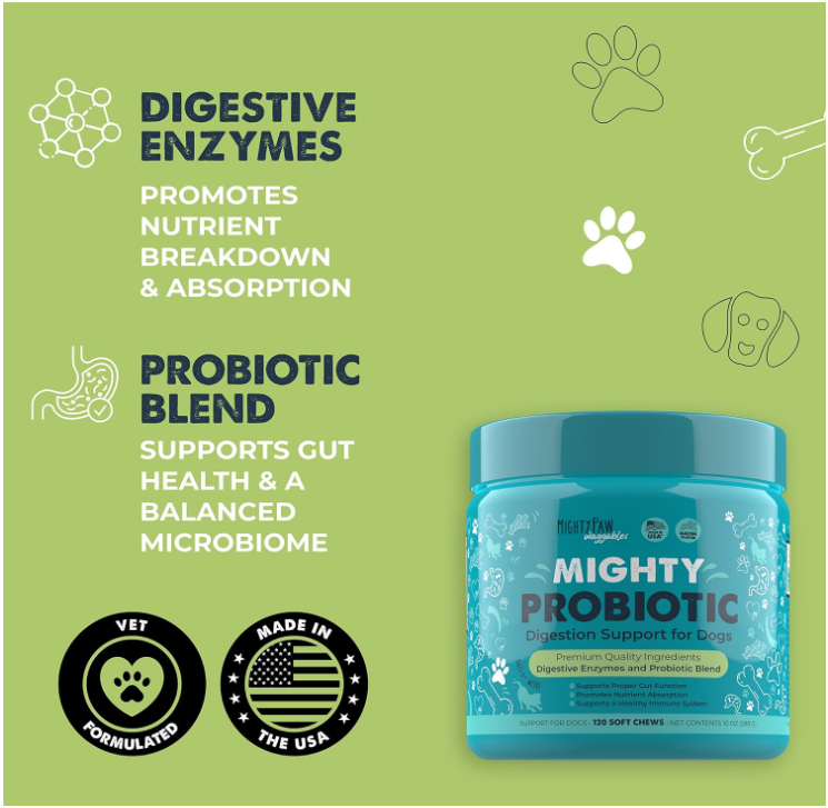 Mighty Paw – Großhandel Nahrungsergänzungsmittel für Haustiere – Hund – Mighty Probiotic: Verdauungsunterstützendes Nahrungsergänzungsmittel2