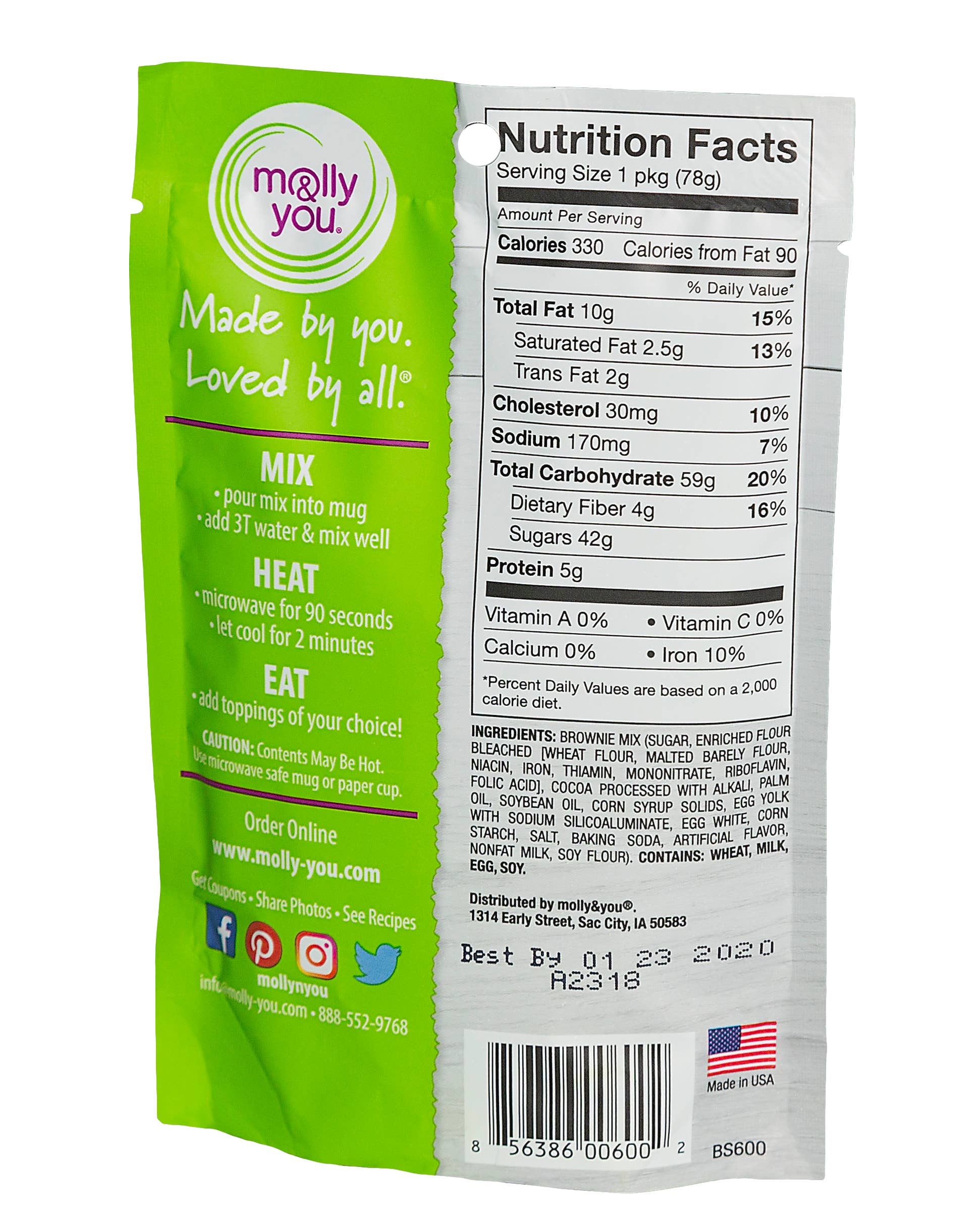 molly&you® – Engroshandel Browniemix – Ooey Gooey Chokolade Brownie Mikrobølgeovn Enkelt3