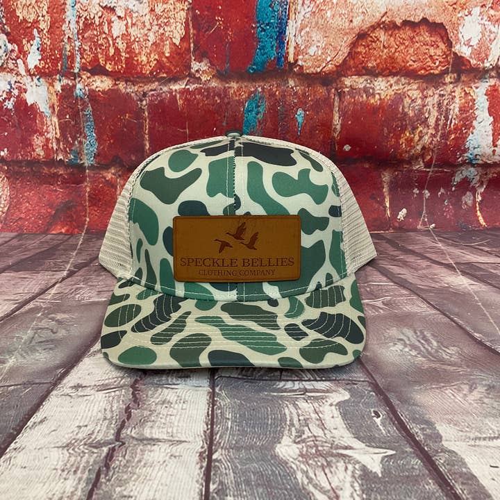 Speckle Bellies Clothing Company - Wholesale Trucker Hat - Unisex - SBCC 3 Geese Leather Patches
