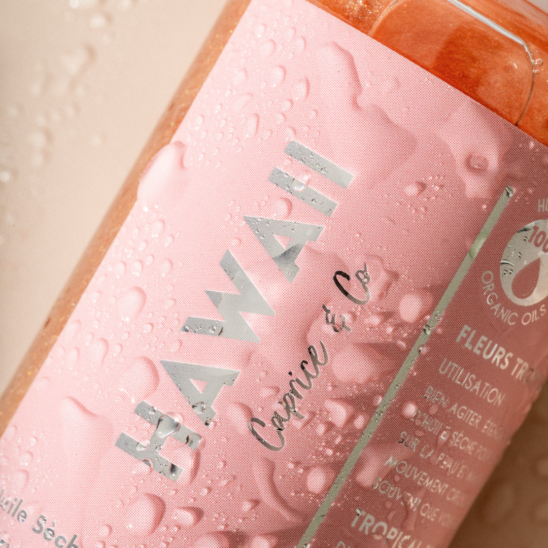 Caprice & Co - Vente Huile pour le bain/corps - Hawaï - Huile sèche chatoyante2