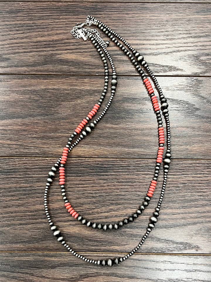 736711, Handmade 36" Navajo Bead Necklace for wholesale by ISAC Trading Inc