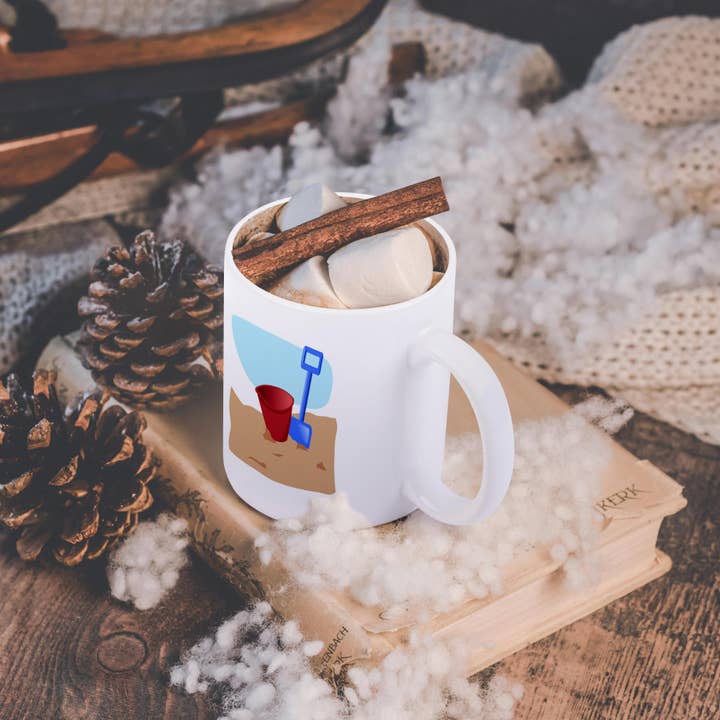 3dRose - Wholesale Coffee Mug - 3dRose, Red Beach Pail Blue Shovel, Mug11