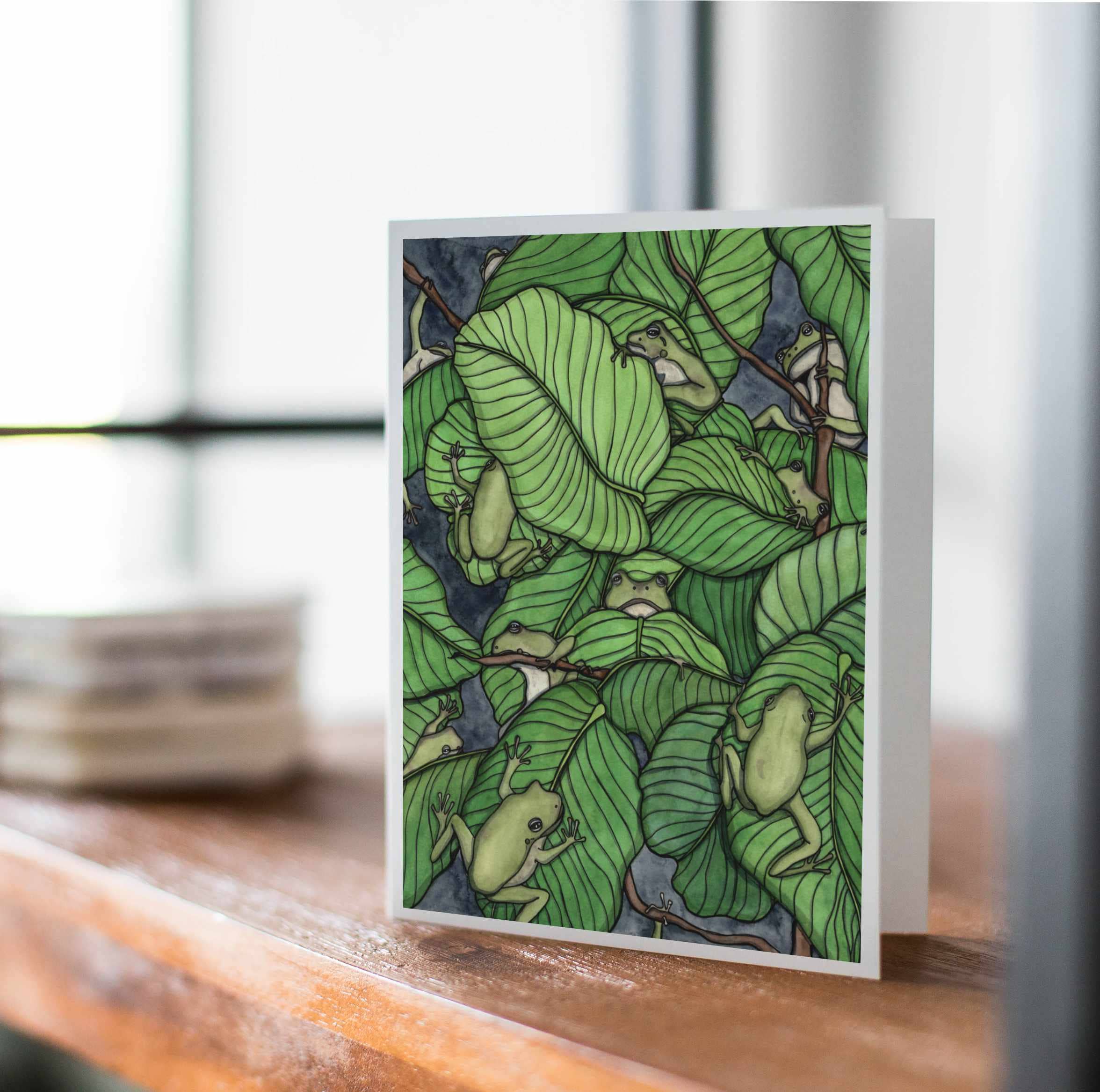 PinkPolish Design - Wholesale Stationery/Notecard Set - "Knot of Frogs" Handmade Notecard1