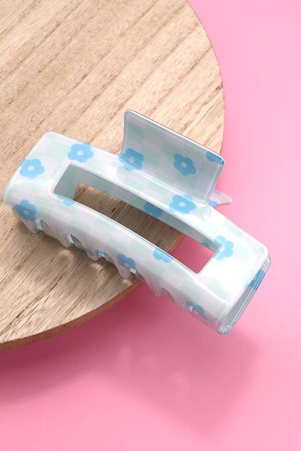 JOSSLYN by wall to wall - Wholesale Hair Clip - Women's - DAISY CHECKER HAIR CLAW CLIPS | 40H7270