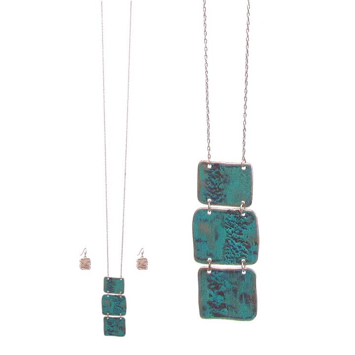 Jewelry Max - Wholesale Pendant/Charm Necklace - ( A171 ) TEXTURED PATINA PENDANT NECKLACE