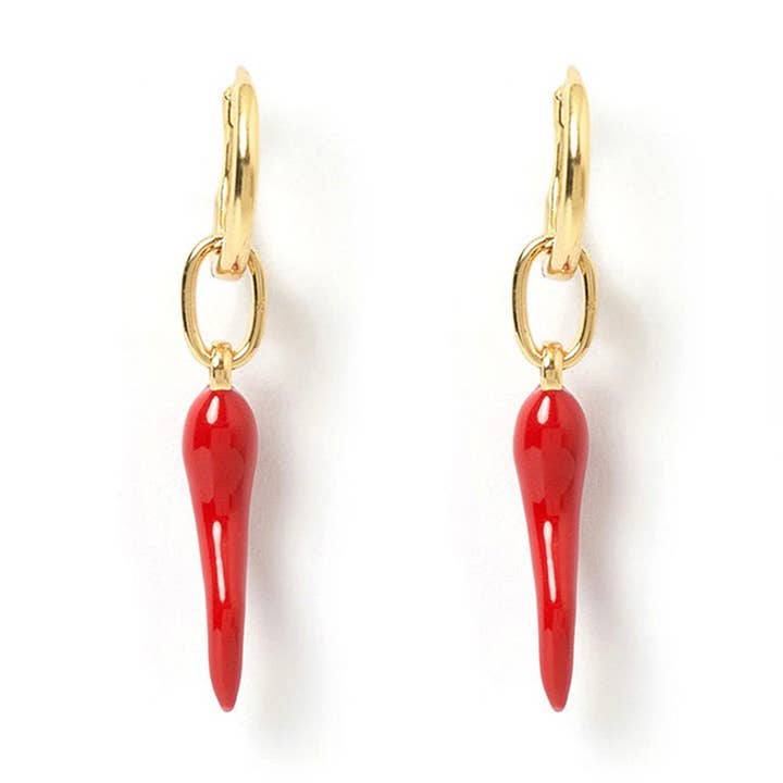 Cornicello Red Charm Earrings for wholesale by Arms Of Eve