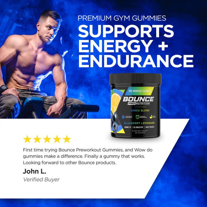 Bounce Nutrition - Wholesale Oral Supplement/Vitamin - Pre-Workout Gummies - Shred Blend V29