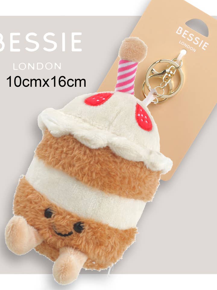 PLUSH BIRTHDAY CAKE CHARM for wholesale by Bessie London