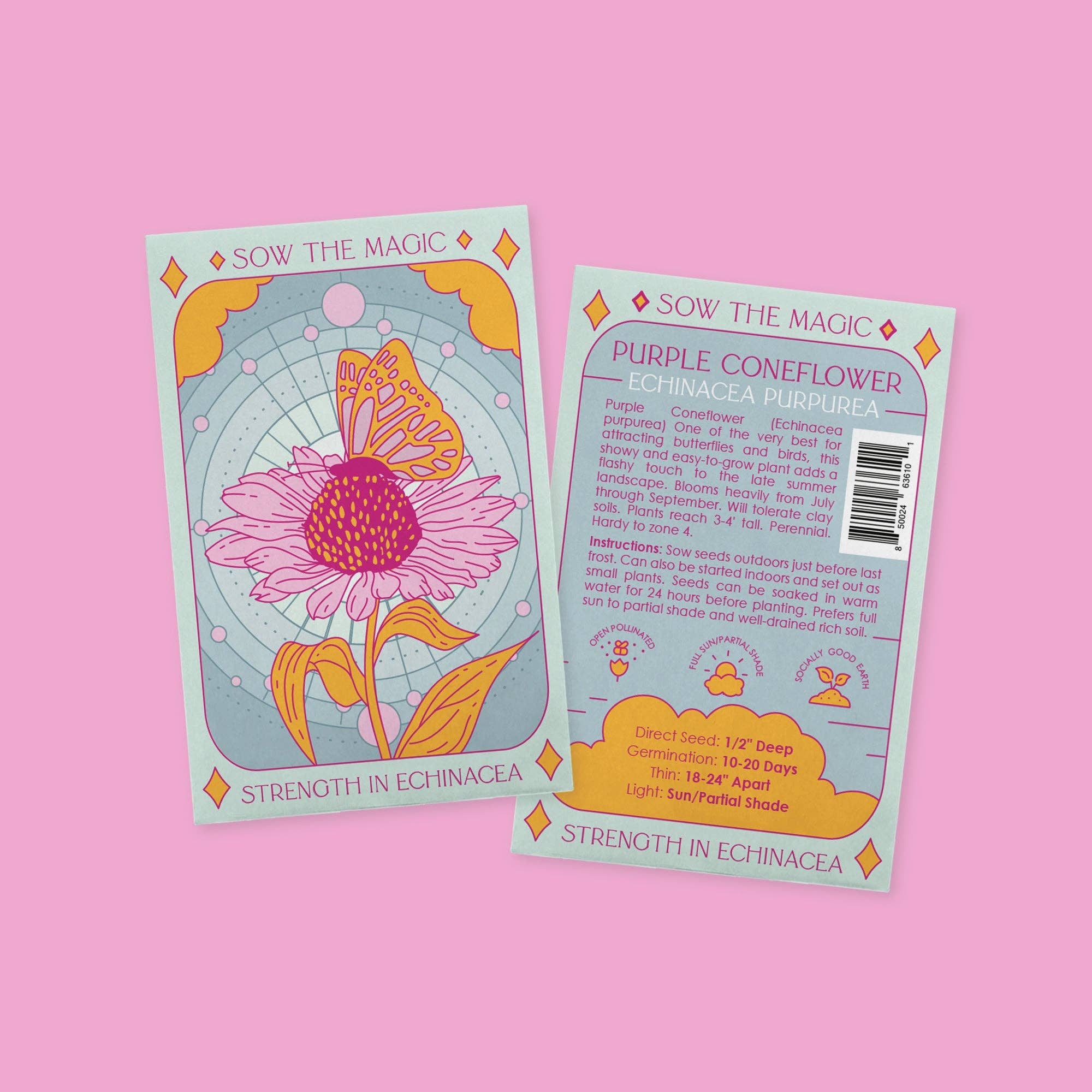 Sow the Magic - Wholesale Plant seeds - Strength in Echinacea Flower Tarot Seed Packet5