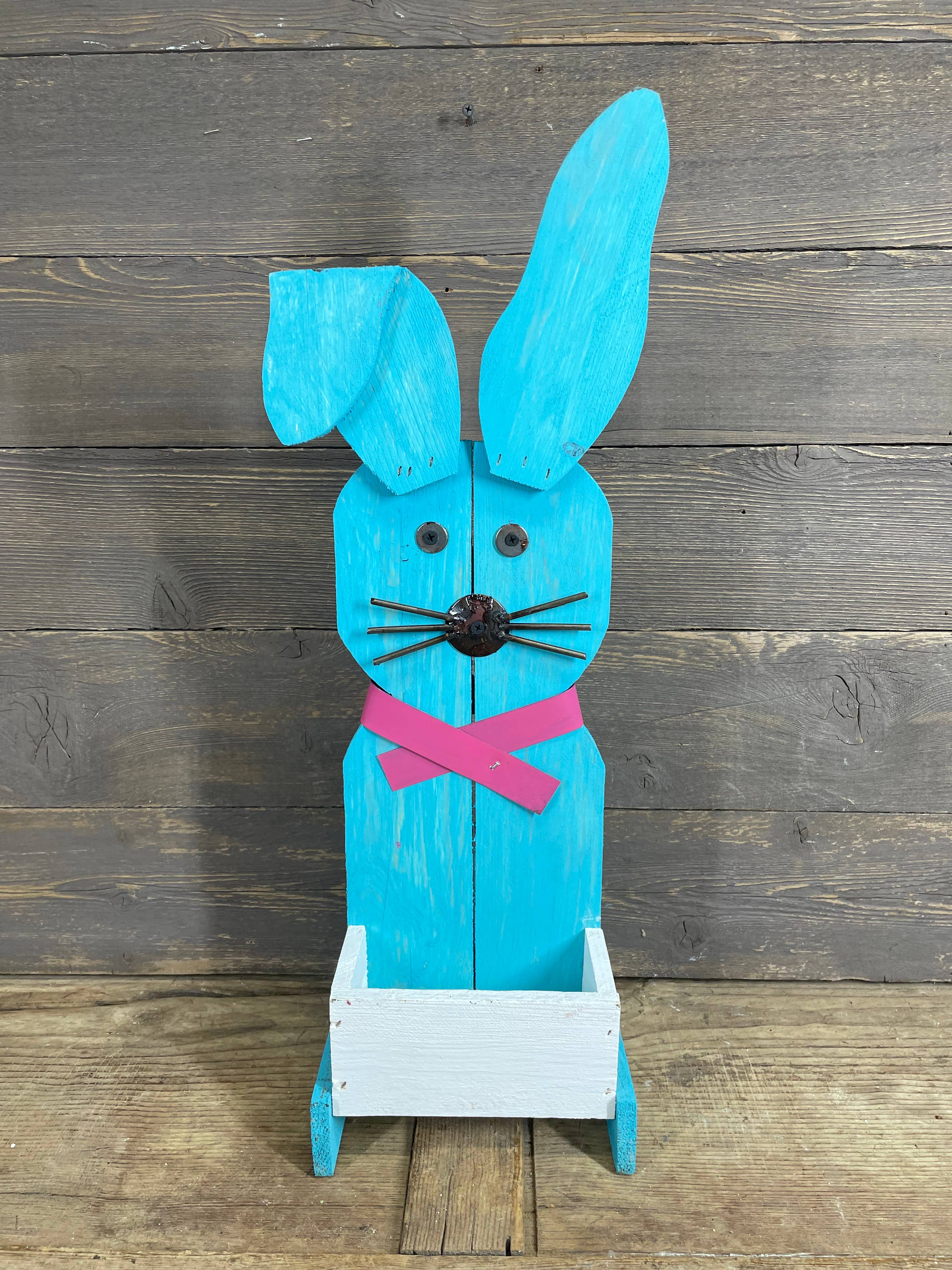 My Amigos Imports - Venta al por mayor Adornos/decoración de exteriores - LIQUIDACIÓN-Conejo de Madera Decorativo de Primavera-Arte de Jardín-8x23-$610