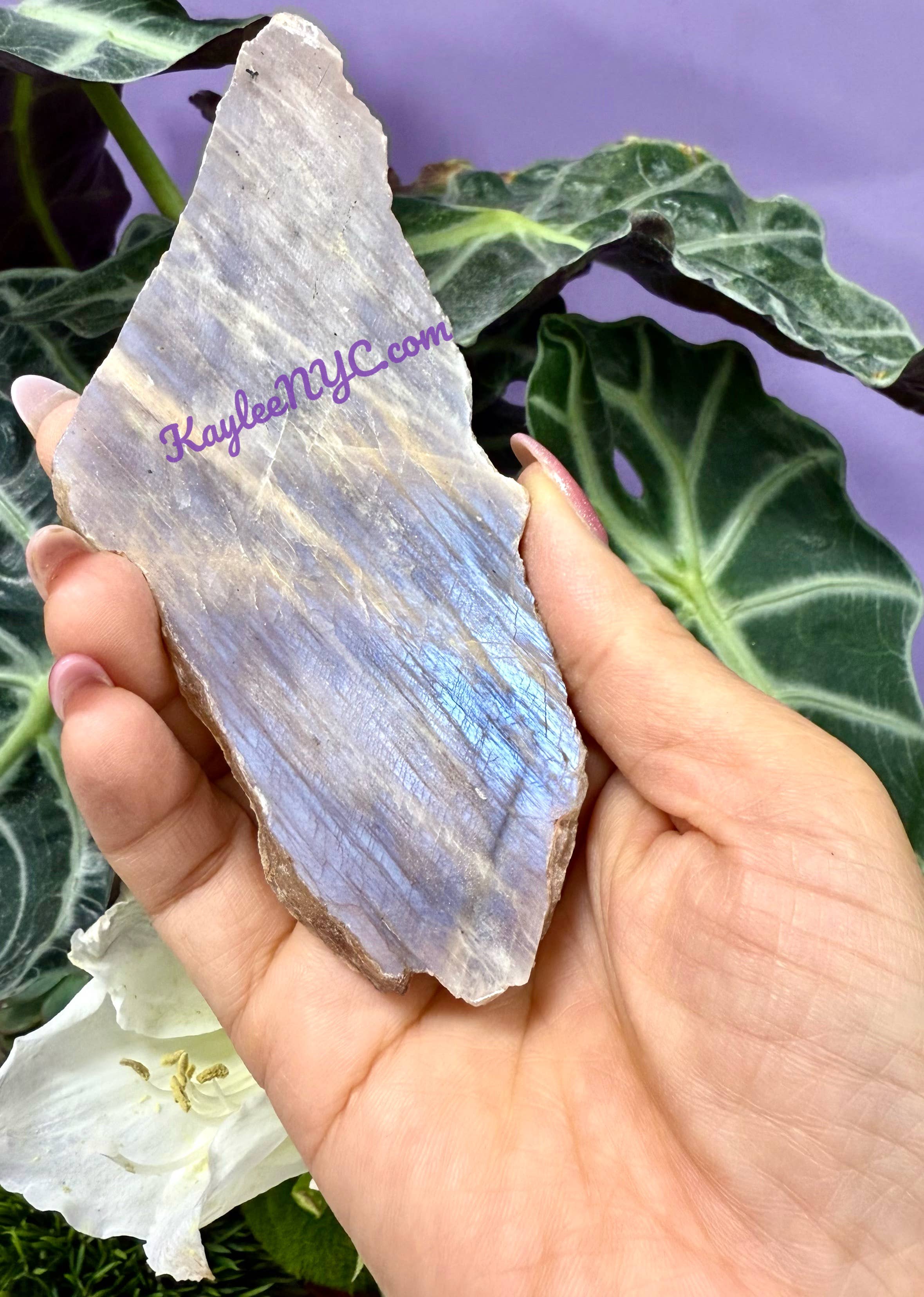 KayleeNYC – wholesale Spiritual stone/crystal – 2 lbs Natural Moonstone Slab Crystal Healing Energy6