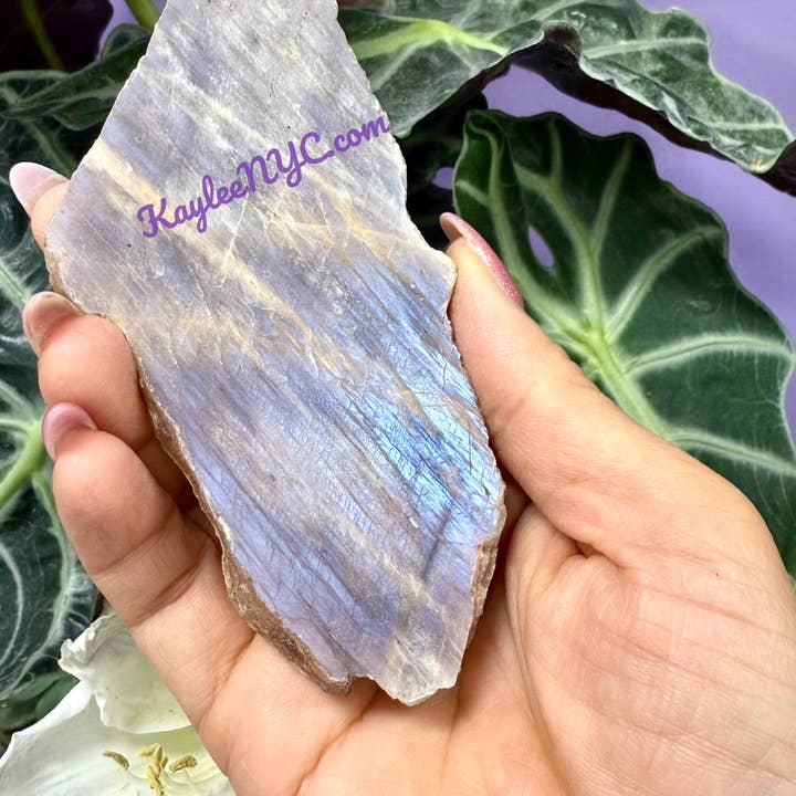 KayleeNYC – wholesale Spiritual stone/crystal – 2 lbs Natural Moonstone Slab Crystal Healing Energy6