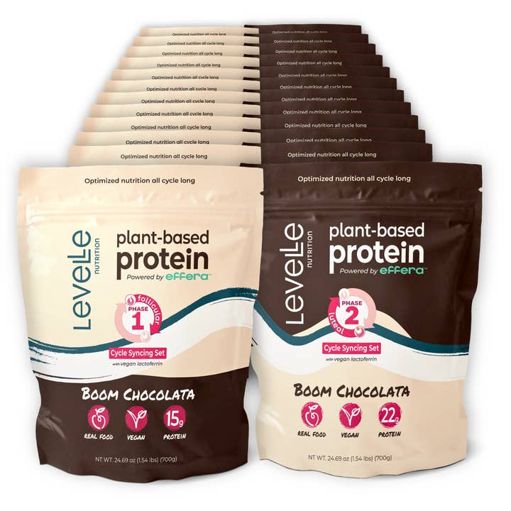 Levelle Nutrition - Wholesale Protein/Superfood Powder - Boom Chocolata Vegan Protein Set - 24ct Case– SPECIAL BUY