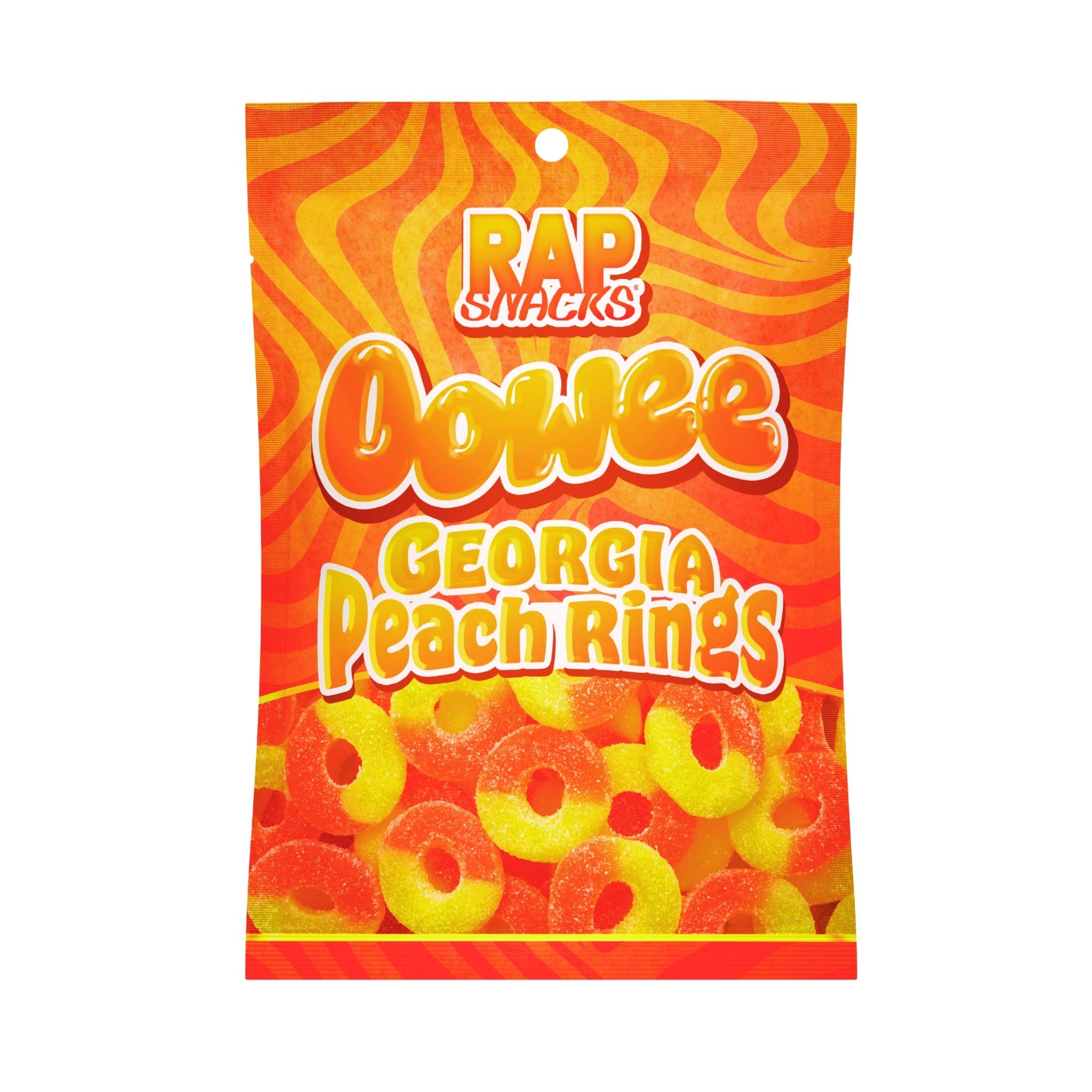 Rap Snacks - Wholesale Gummy - Rap Snacks Oowee Georgia Peach Rings (5.3oz)1