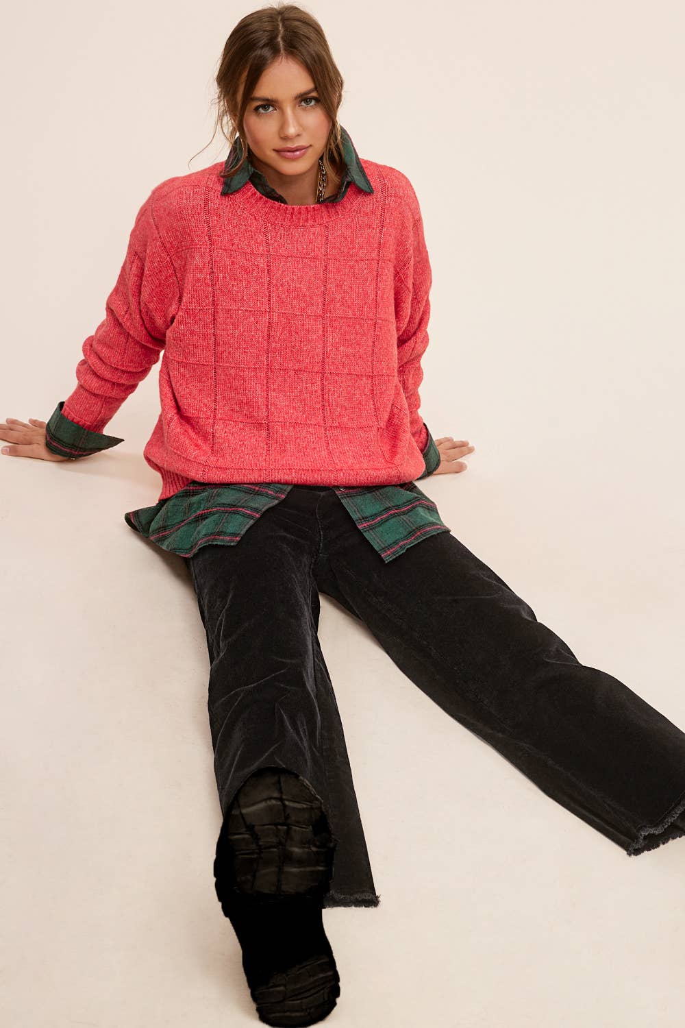 La Miel - Wholesale Pants - Women's - MCP4220-Mineral Washed High Waisted Wide Leg Corduroy Pants28