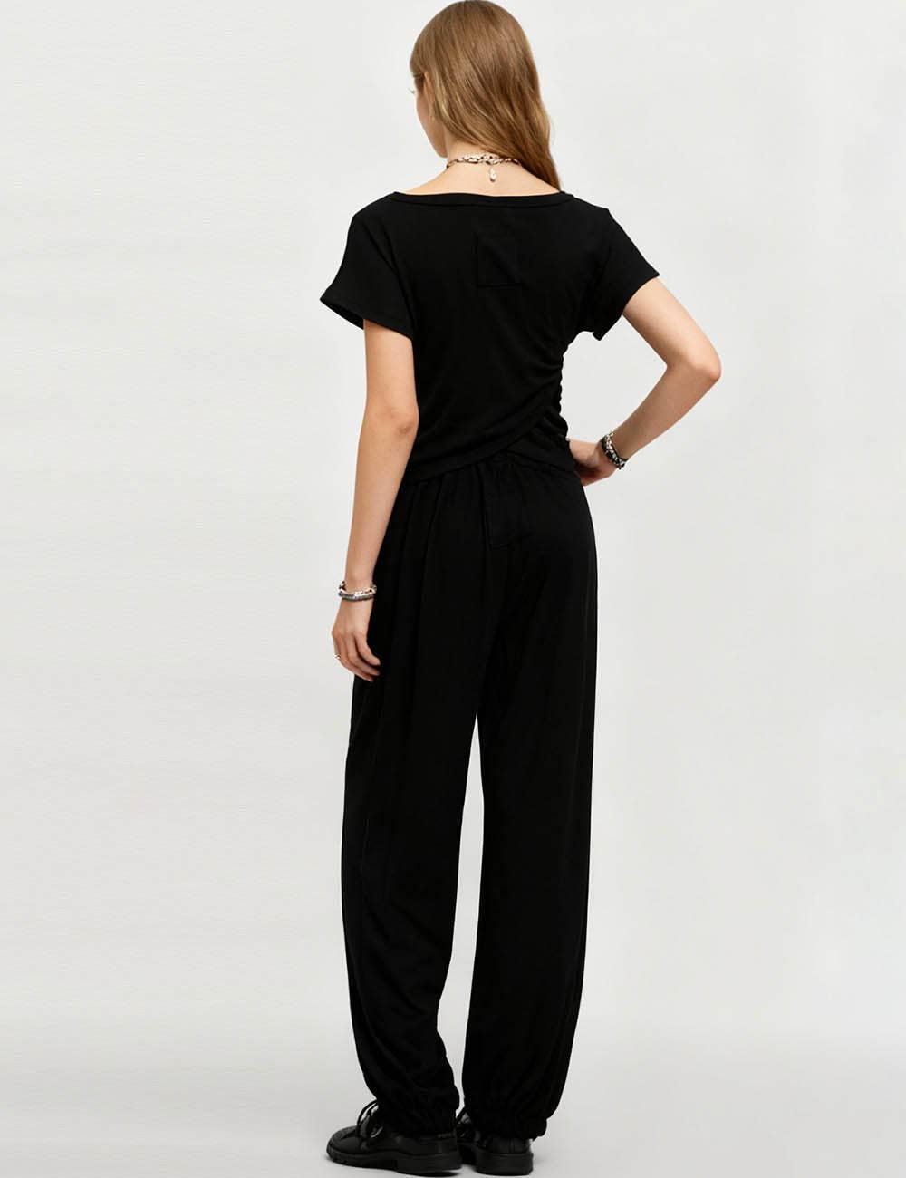 Sweetkama - Wholesale Lounge Set - Women's - Ladies Solid Color Crop Top and Pants Set SKST3792