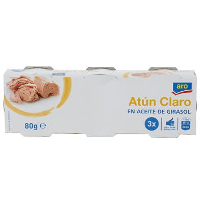 Delicatessen Spanish Food – wholesale Konserverad fisk – Aro tonfisk i vegetabilisk olja 52 gne innehåller 3 enheter (240 g)