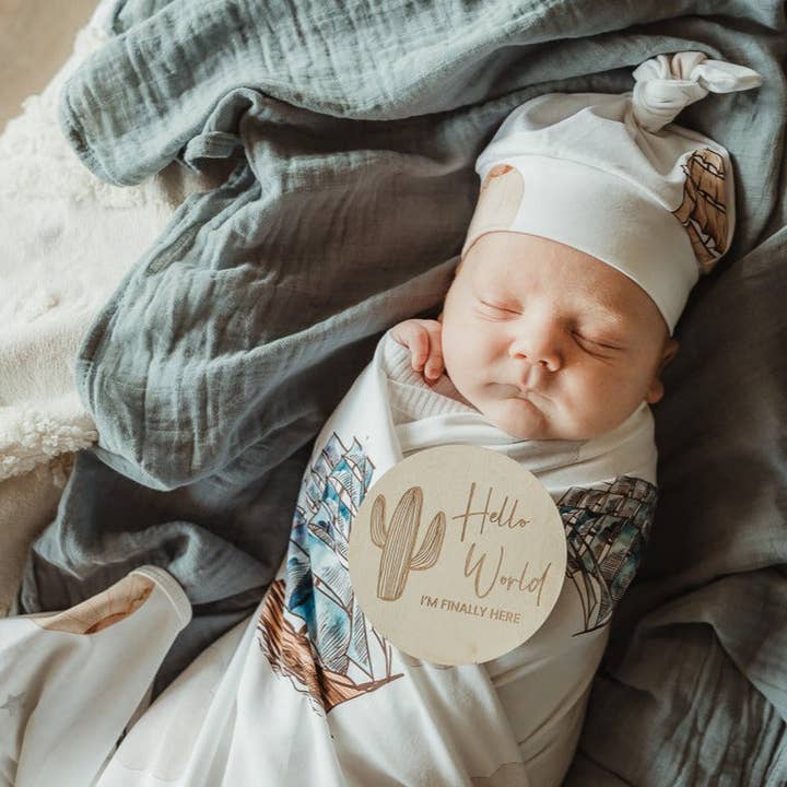 SNUGGLY JACKS - Wholesale Swaddle set – Baby - Dreamers Jersey Swaddle Stretch Wrap & Beanie Set1