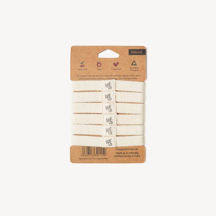 Wild and Stone – wholesale Hair tie – Hair Ties - Plastic Free - 6 Pack (Blonde)1