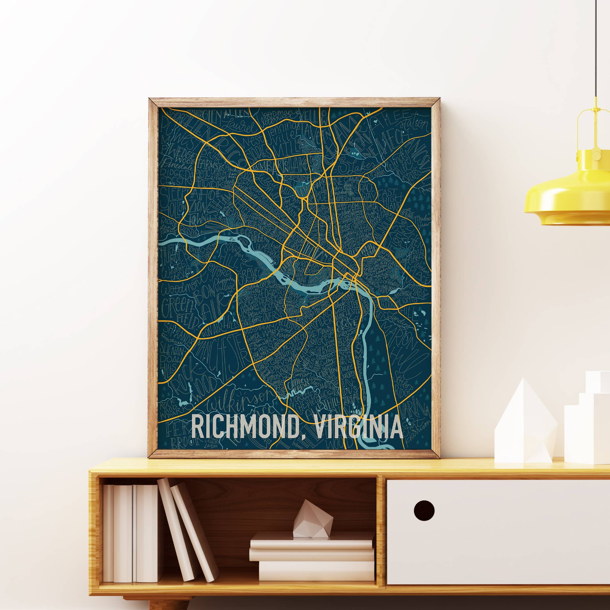 Billie Claire Illustration (Handmade) - Wholesale Art Print - Richmond, VA Neighborhood Map Forest - 8x10, 11x14 Art Print2
