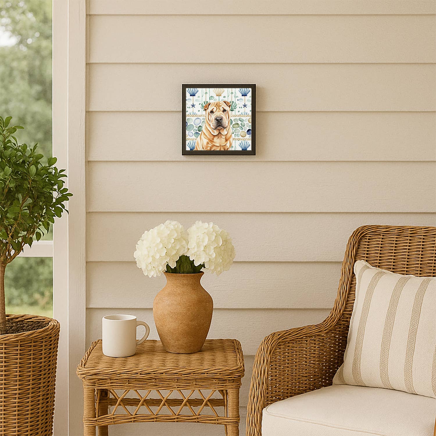 Caroline's Treasures - Wholesale Art Print - Red Shar Pei Coastal Sea Glass Metal Print WDK72093