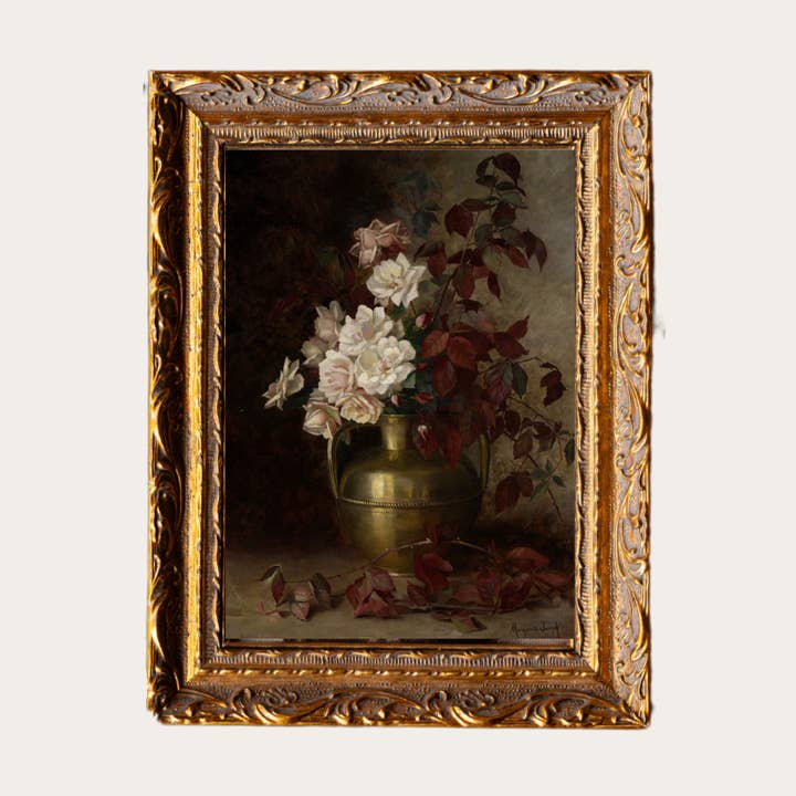 Antique Floral Vase | French Brass Inspired Gold Mould Frame for wholesale by Luxe B Co Canada