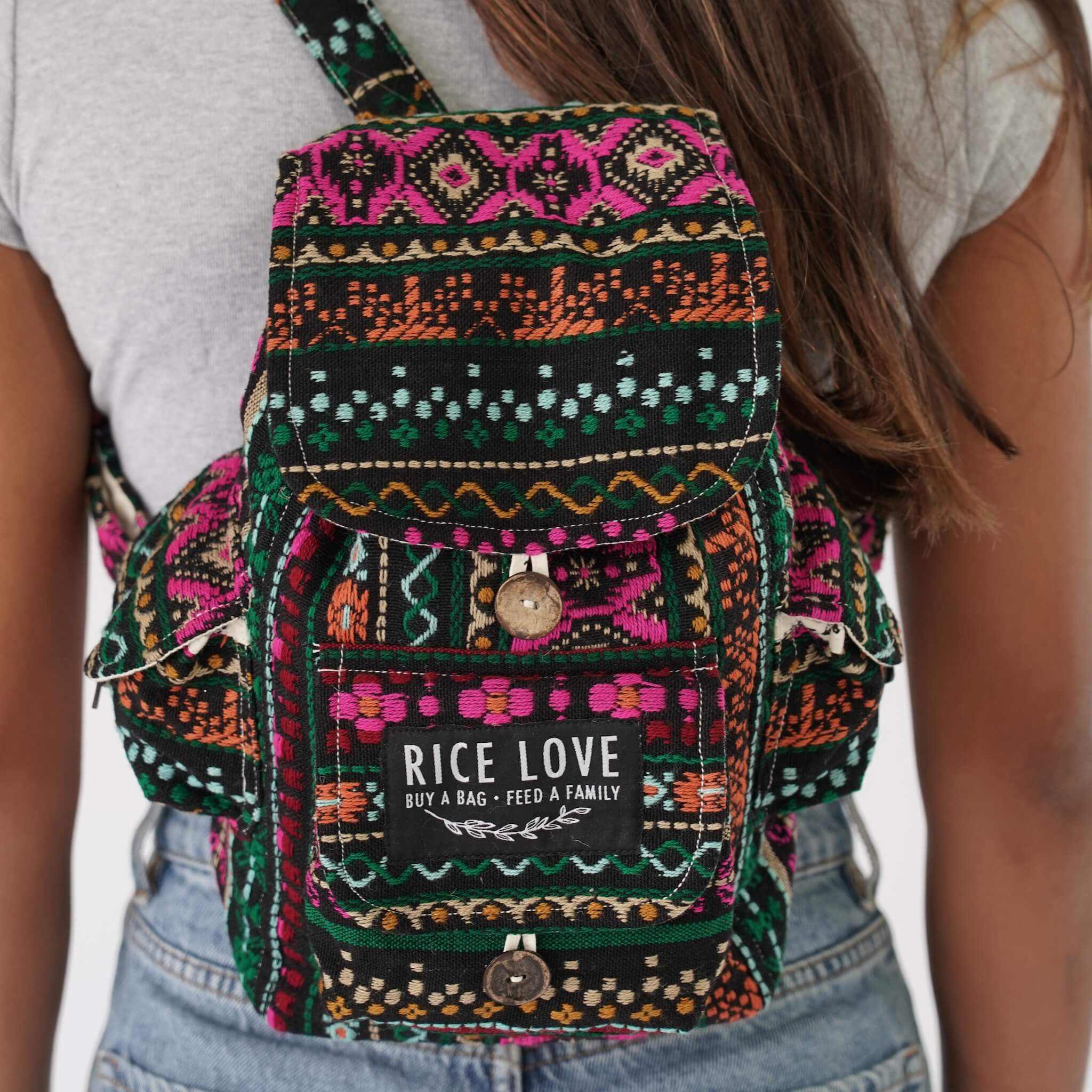 Rice Love - Wholesale Backpack - Unisex - Mini Recycled Travel Backpack Dana6