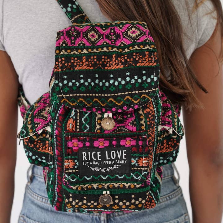 Rice Love - Wholesale Backpack - Unisex - Mini Recycled Travel Backpack Dana6