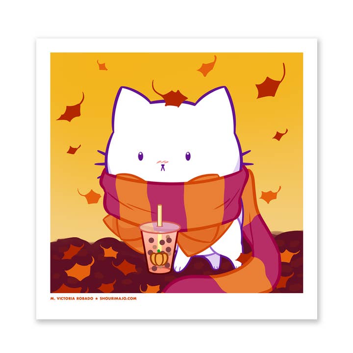 Art Print Bubble Kittea Fall for wholesale by SHOURIMAJO