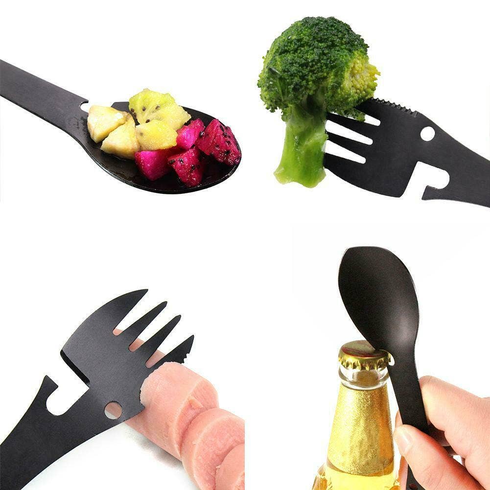 Black Spork Reusable Cutlery and Camping Cutlery Sets sporks for wholesale on Faire7